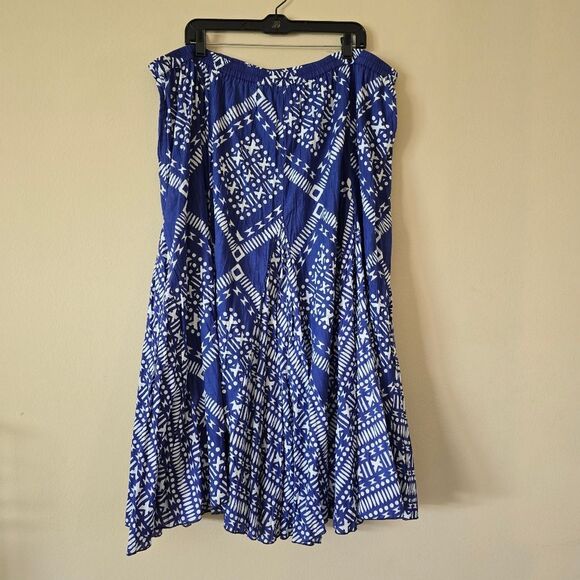 Soft Surroundings Womens Maxi Skirt Blue and White Size PXL Bohemian Fairycore - Picture 2 of 6